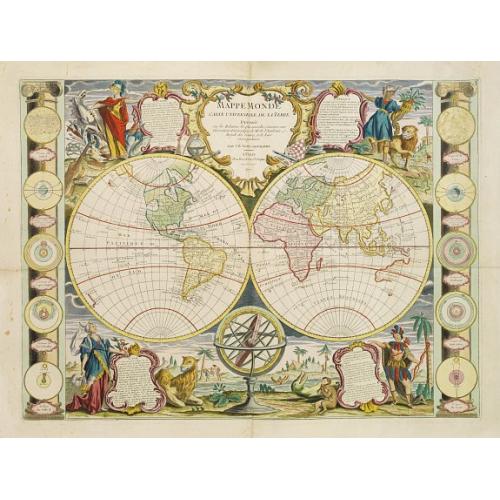 Old map image download for Mappe Monde Carte universelle de la Terre Dressée Sur les Re . . .