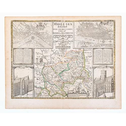 Old map image download for Middlesex. Midle-sex described With The Most Famous Cities Of London and Westminster.