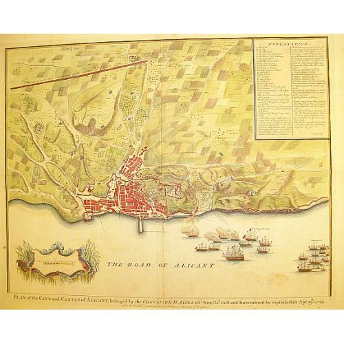 Old map image download for Plan of the city and Castle of Alicant..