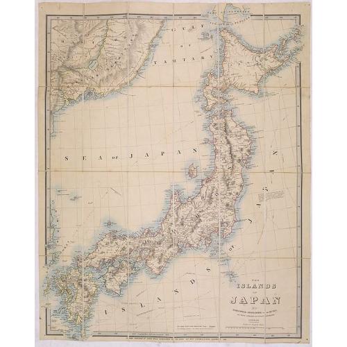 Old map image download for The islands of Japan by James Wyld..