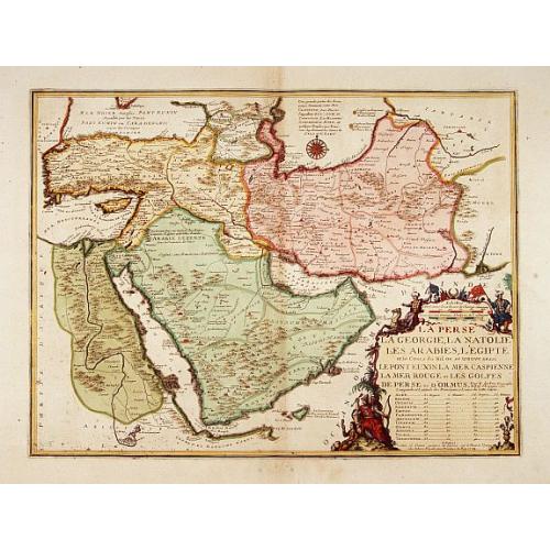 Old map image download for La Perse La Georgie, La Natolie Les Arabies..