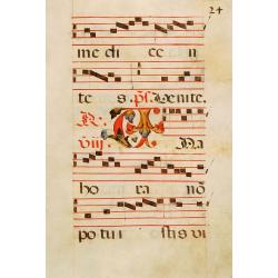Leaf of manuscript music from an Antiphoner.