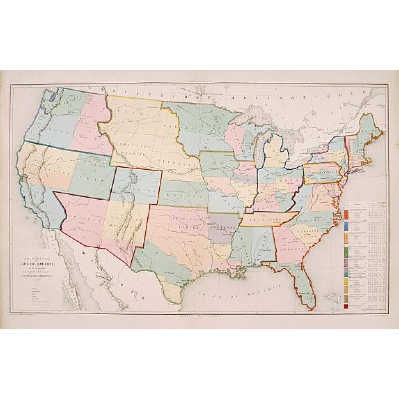 Carte Ecclésiastique des Etats Unis d'Amérique.