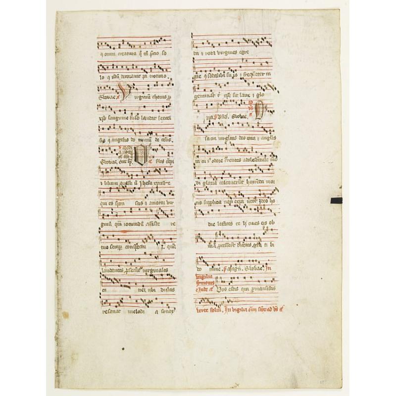 Leaf on vellum from an antiphonary.