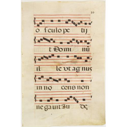 Old map image download for Leaf of manuscript music from an Antiphoner.