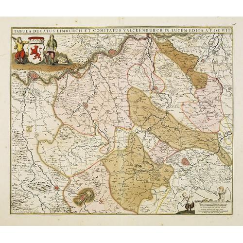 Old map image download for Tabula ducatus Limburch et comitatus Valckenburch. . .