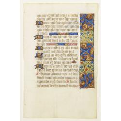 Leaf on vellum from a manuscript Book of Hours.