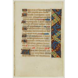 Leaf on vellum from a manuscript Book of Hours.