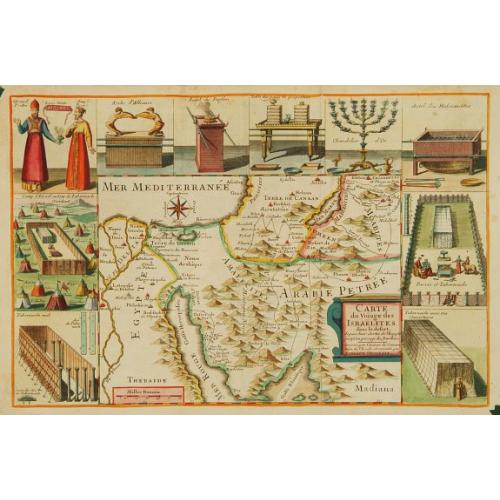 Old map image download for Carte du Voïage des Israëlites dans de desert..