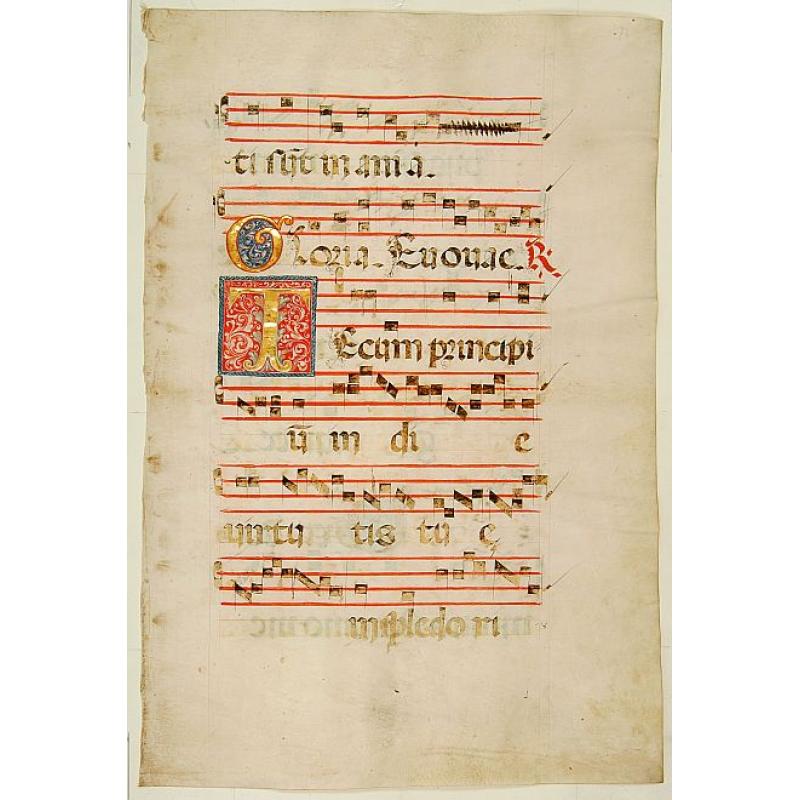 Leaf on vellum from an antiphonary.