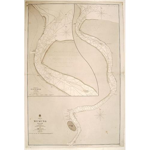 Old map image download for China, Wusung River surveyed by comander John Ward..