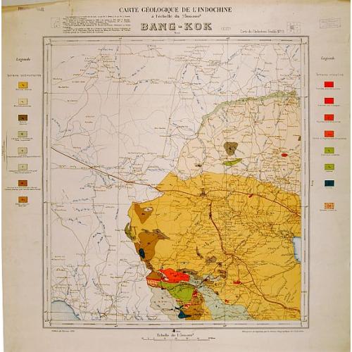 Old map image download for Carte geologique de l'Indochine. Bang-Kok est.