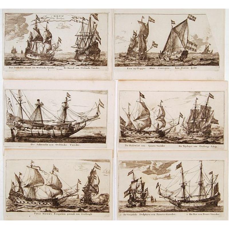 6 Prints of large vessels.