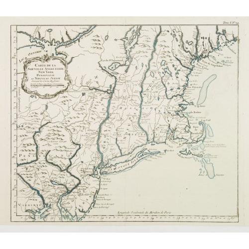 Old map image download for Carte de la Nouvelle Angleterre New York Pensilvanie..