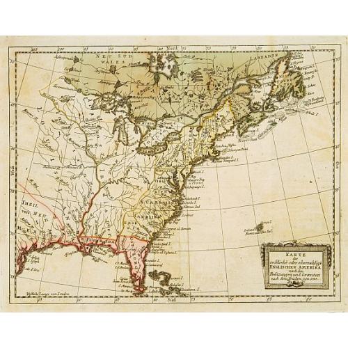 Old map image download for Karte des oestliehe oder ehemahlige ENGLISCHEN AMERIKA nach den Besitzungen und ..