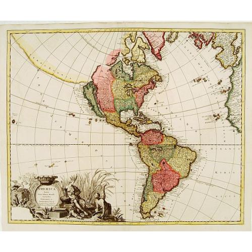 Old map image download for America Aurea pars altera mundi.