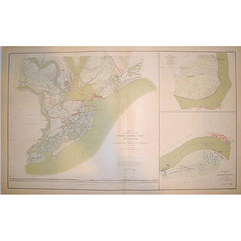 "Map of the Defenses of Charleston City and Harbor Showing also the Works Erected by the U. S. Forces in 1863 and 1864"