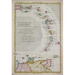Carte des Isles Antilles ou du Vent avec la Partie orientale des Isles sous le Vent.