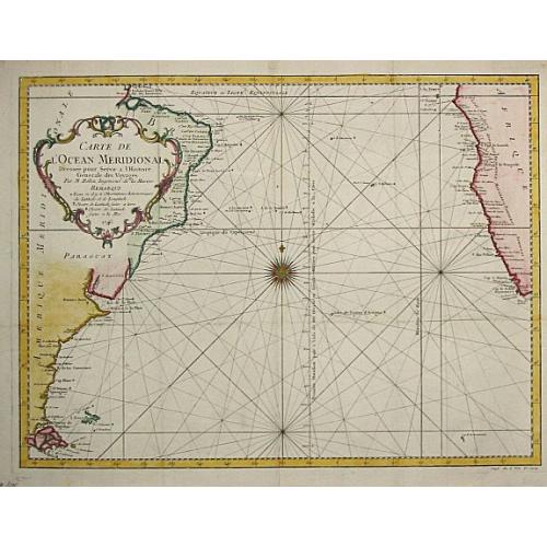 Old map image download for Carte de l Ocean Meridional, 1746.