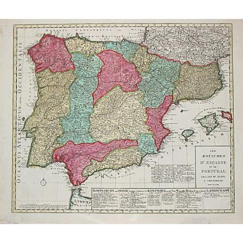 Old map image download for Les Royaumes d?Espagne et de Portugal.