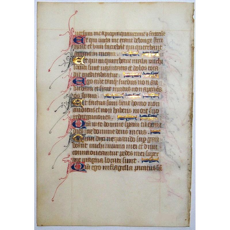 Leaf on vellum from a manuscript Book of Hours.