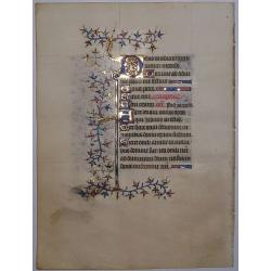 Leaf on vellum from a manuscript Book of Hours.