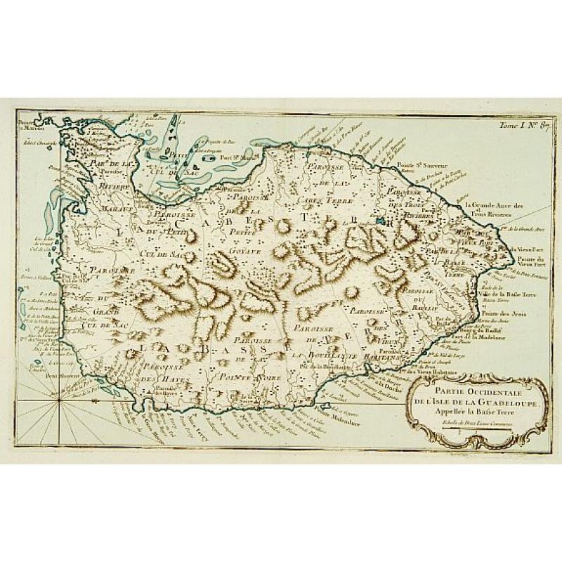 Partie occidentale de l'Isle de la Guadeloupe appellée la Basse Terre. / Partie Orientale de l'Isle de la Guadeloupe.. [2 maps]