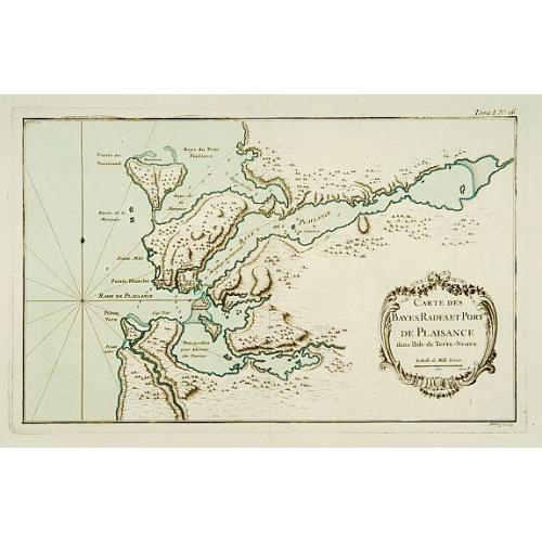 Old map image download for Carte des Bayes, Rades et Port de Plaisance dans l'Isle de Terre-Neuve.