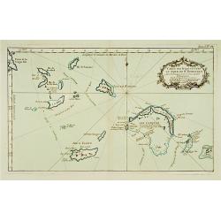 Carte des Isles situées au Nord de St Domingue Avec les Passages pour le retour appellés Débouquemens.