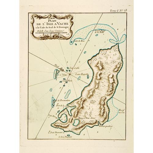 Old map image download for Plan de l'Isle A Vache a la Coste Sud de S. Domingue.