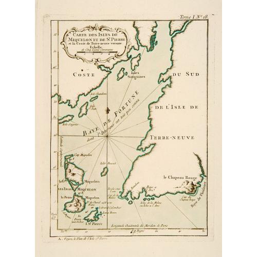 Old map image download for Carte des Isles de Miquelon et de St. Pierre et la Coste de Terre Neuve voisine.