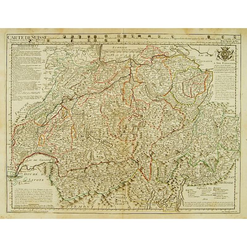 Carte de Suisse ou sont les Cantos de ..