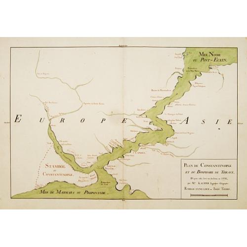 Old map image download for Plan de Constantinonple et du Bosphore de Thrace, D'après celui levé sur les lieux en 1776, par Mr. Kauffer.. [Map in manuscript]