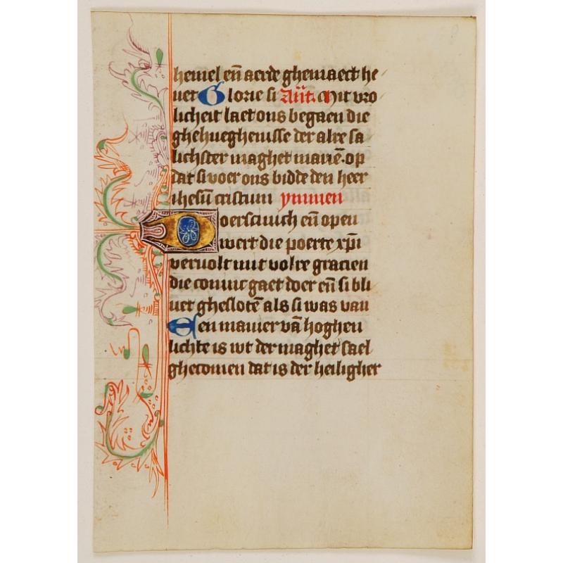 A wonderful vellum leaf from a Dutch Book of Hours.