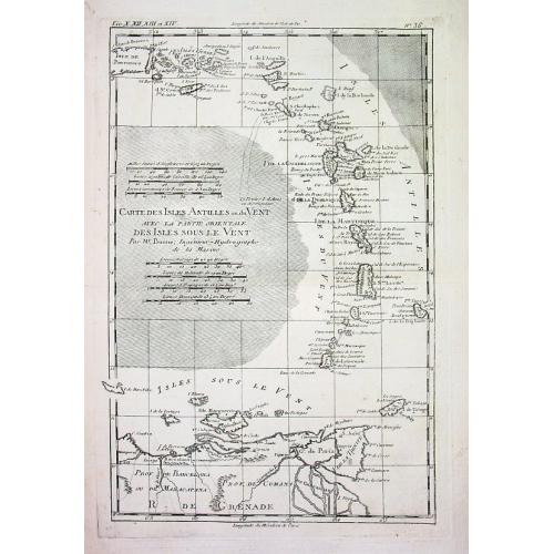 Old map image download for CARTE DES ISLES ANTILLES ou du VENT AVEC LA PARTIE ORIENTALE DES ISLES SOUS LE VENT