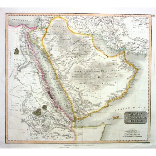 Old map image download for Arabia, Egypt, Abyssinia, Red Sea &c.