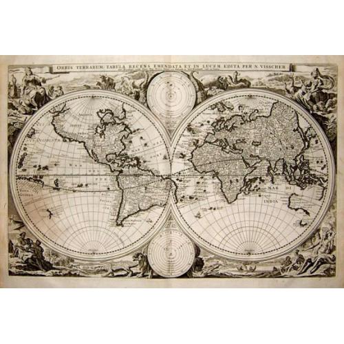 Old map image download for Orbis Terrarum Tabula Recens Emendata et in Lucem Edita Per. N. Visscher