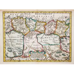 [Lot of 6 maps of North Africa. and the African coasts of the Mediterranean. ] T Gedeelte van Barbaryen waar in leggen de Ryken van Tunis en Tripoli.