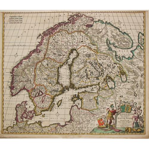 Old map image download for [ Lot of 9 maps and plans]  Novissima nec non Perfectissima Scandinaviae Tabula