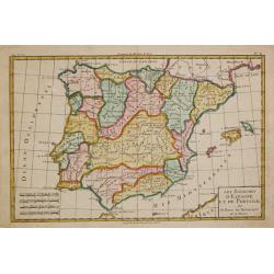 [Lot of 5 maps of the Iberian peninsula / Belearics]