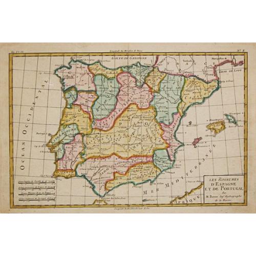 Old map image download for Le Royaume d'Espagne et celui de Portugal.