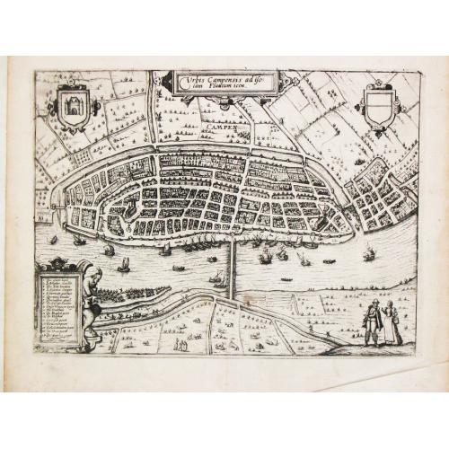 Old map image download for [ lot of 14 maps/views] Caerte vanden lande ende Graefschappe van Hollandt, Midtsgaders het landt van Utrecht, de deelen ende houcken van andere lande annex hollt gelege. 1589.