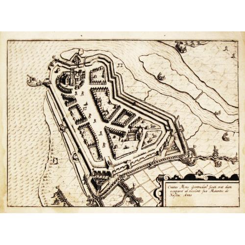 Old map image download for [ lot of 14 maps/views] Caerte vanden lande ende Graefschappe van Hollandt, Midtsgaders het landt van Utrecht, de deelen ende houcken van andere lande annex hollt gelege. 1589.