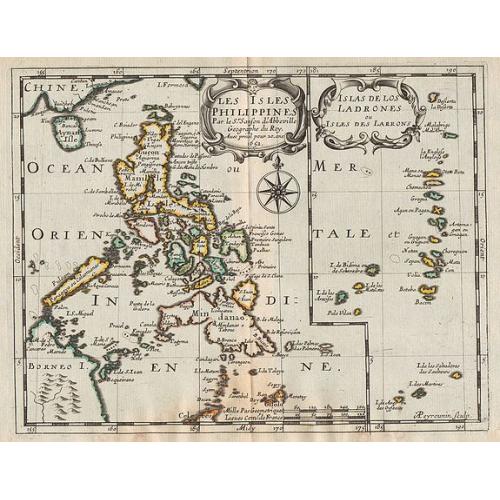 Old map image download for Les Isles Philippines. / Islas de Los Ladrones ou Isles des Larrons.