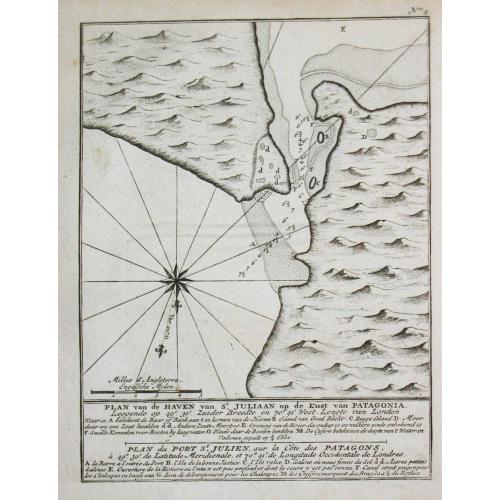 Old map image download for [Lot of 11 maps of the Strait of Magellan] Carte du detroit de Magellan avec les Routes de la Bodeuse et de l'Etoile.