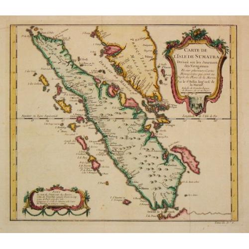 Old map image download for Carte d L' Isle de Sumatra.