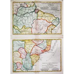 [lot of 5 maps/prints map of South America] Chili. Paraguay, Brésil, Amazones, et Pérou.