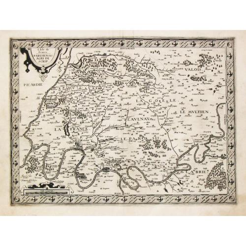 Old map image download for [Lot of 17 maps]   L' ISLE DE FRANCE Pariensis agri descriptio. Francois de la Hoeye fecit, Jean le Clerc excud.