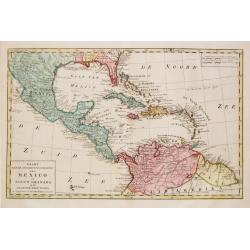 [Lot of 2 maps] Kaart van de onderkoningschappen van Mexico en Nieuw Granada/ Carte de l'Isle de la Martinique, / antique map of the main Carabean islands] Cuba Insula, inset: Havanna portus; Hispanolia Insula.