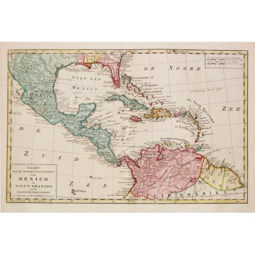 Old map image download for [Lot of 2 maps] Kaart van de onderkoningschappen van Mexico en Nieuw Granada/ Carte de l'Isle de la Martinique, / antique map of the main Carabean islands] Cuba Insula, inset: Havanna portus; Hispanolia Insula.